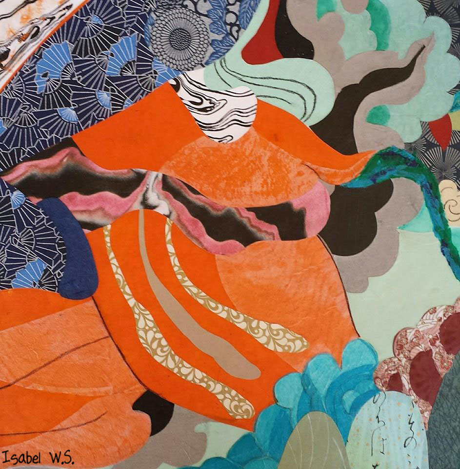 paper collage, abstract, colorful